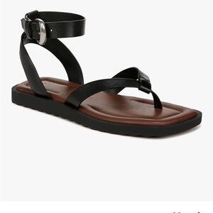 Vince Black and Brown Leather Sandals